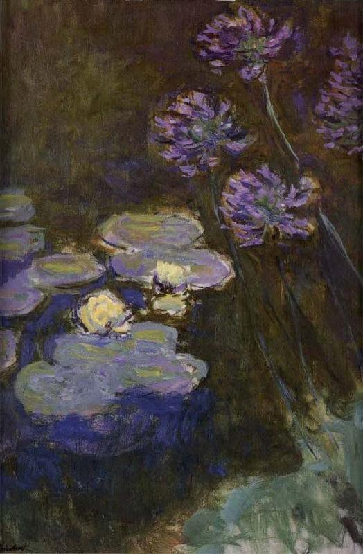 Claude Monet Water Lilies and Agapanthus Lilies oil painting picture
